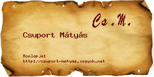 Csuport Mátyás névjegykártya