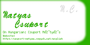 matyas csuport business card